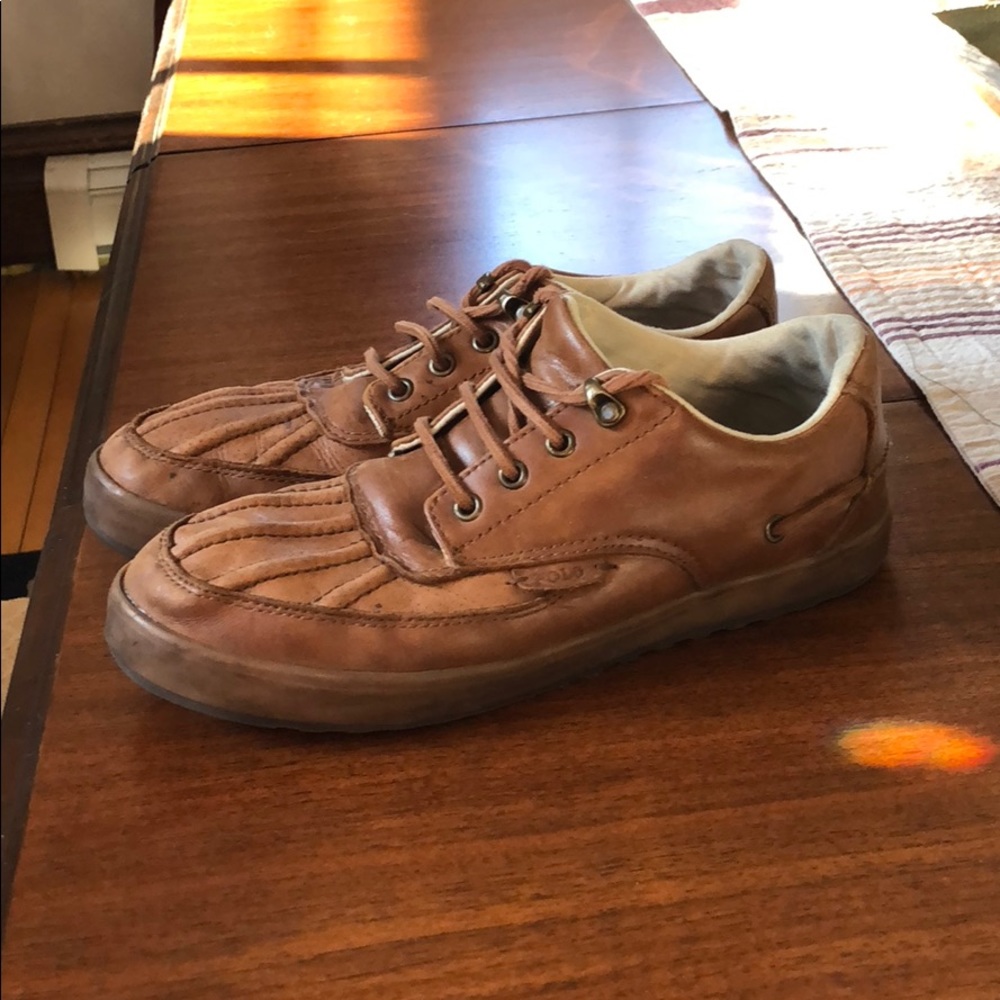Polo Ralph Lauren brown leather shoes, used